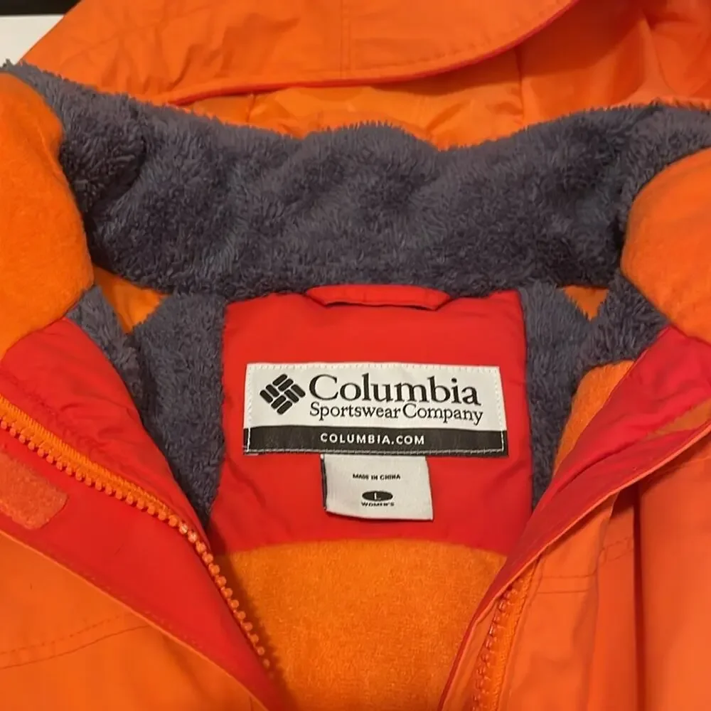 Columbia Brand Omni Shield Windbreaker Rain Jacket Women's Large Orange